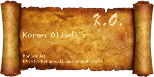 Koren Olivér névjegykártya