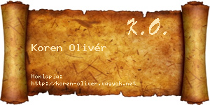 Koren Olivér névjegykártya