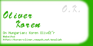 oliver koren business card